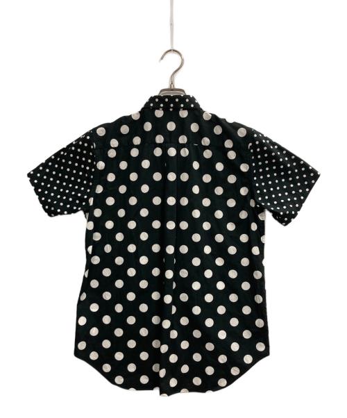 BLACK COMME des GARCONS（ブラックコムデギャルソン）BLACK COMME des GARCONS (ブラックコムデギャルソン) ドットパッチワーク半袖シャツ ブラック×ホワイト サイズ:Mの古着・服飾アイテム