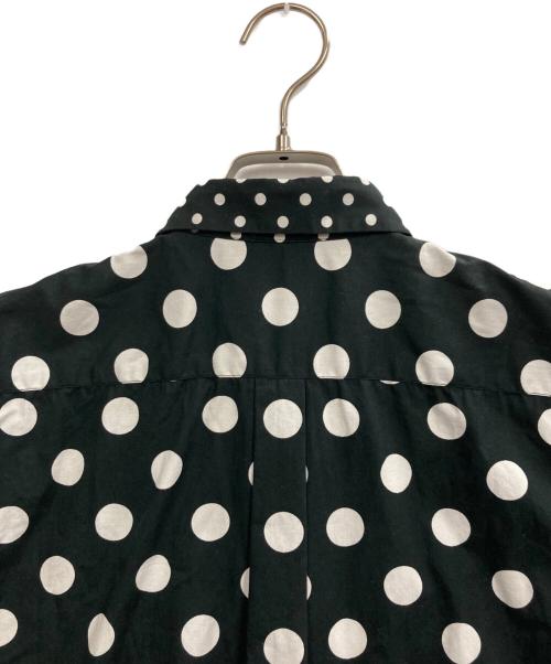 BLACK COMME des GARCONS（ブラックコムデギャルソン）BLACK COMME des GARCONS (ブラックコムデギャルソン) ドットパッチワーク半袖シャツ ブラック×ホワイト サイズ:Mの古着・服飾アイテム