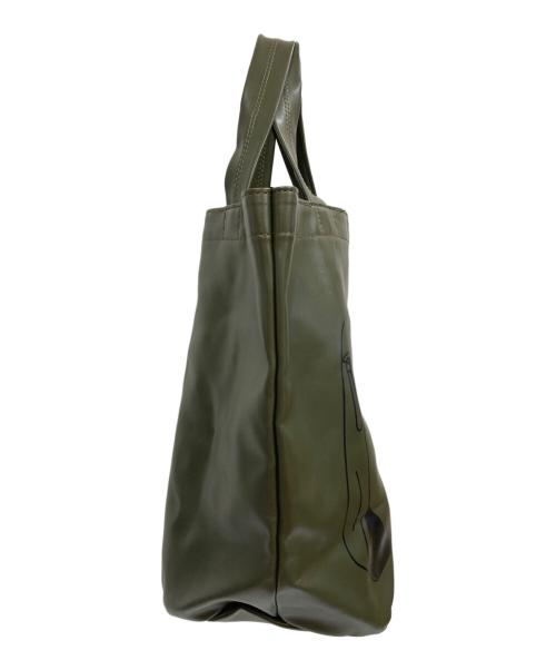 COMME des GARCONS（コムデギャルソン）COMME des GARCONS (コムデギャルソン) エコレザーPVCバッグプリントトートバッグ オリーブの古着・服飾アイテム