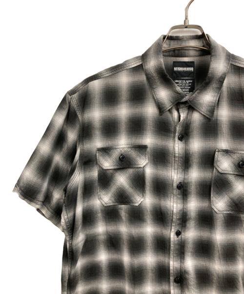 NEIGHBORHOOD（ネイバーフッド）NEIGHBORHOOD (ネイバーフッド) オンブレチェック半袖シャツ ブラック サイズ:Mの古着・服飾アイテム