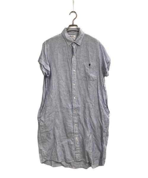 Gymphlex（ジムフレックス）Gymphlex (ジムフレックス) フランダーズリネン シャツワンピース ブルー サイズ:SIZE 14の古着・服飾アイテム