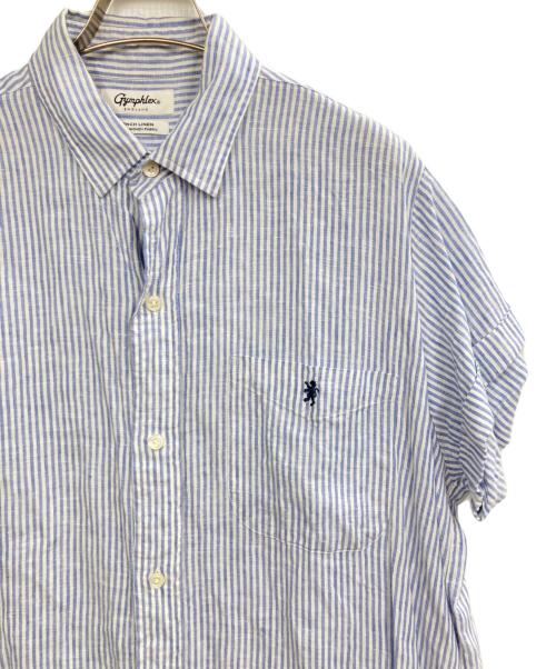 Gymphlex（ジムフレックス）Gymphlex (ジムフレックス) フランダーズリネン シャツワンピース ブルー サイズ:SIZE 14の古着・服飾アイテム