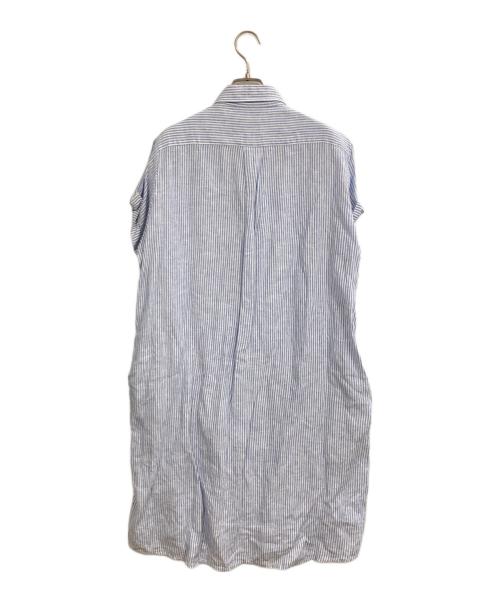 Gymphlex（ジムフレックス）Gymphlex (ジムフレックス) フランダーズリネン シャツワンピース ブルー サイズ:SIZE 14の古着・服飾アイテム