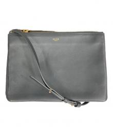 CELINE（セリーヌ）の古着「トリオ ラージ ショルダーバッグ」｜グレー