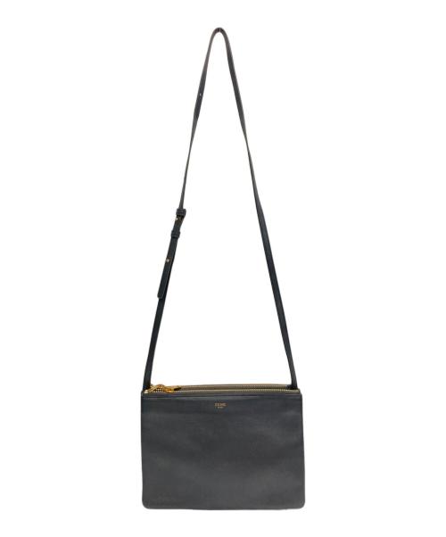 CELINE（セリーヌ）CELINE (セリーヌ) トリオ ラージ ショルダーバッグ グレーの古着・服飾アイテム