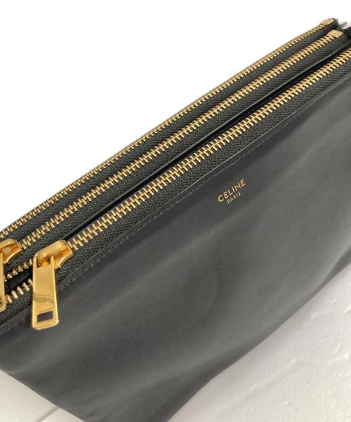 CELINE（セリーヌ）CELINE (セリーヌ) トリオ ラージ ショルダーバッグ グレーの古着・服飾アイテム