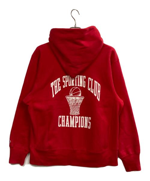 Champion（チャンピオン）Champion (チャンピオン) リバースウィーブパーカー レッド サイズ:LARGEの古着・服飾アイテム