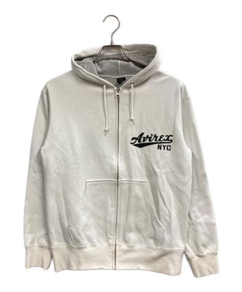 AVIREX（アヴィレックス）AVIREX (アヴィレックス) ジップパーカー ホワイト サイズ:Mの古着・服飾アイテム