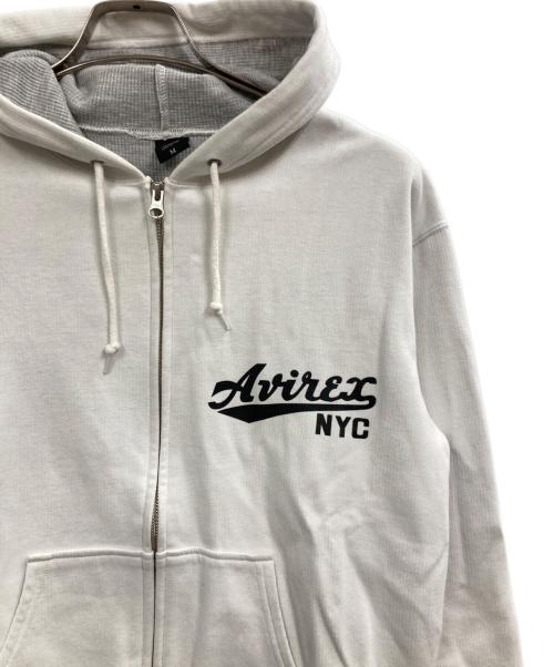 AVIREX（アヴィレックス）AVIREX (アヴィレックス) ジップパーカー ホワイト サイズ:Mの古着・服飾アイテム