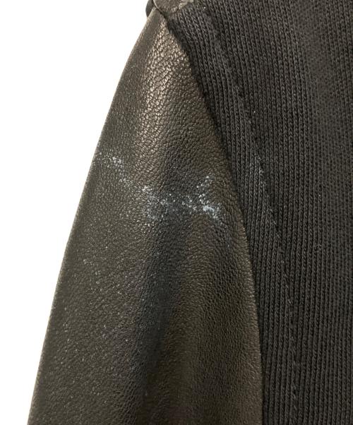 DIESEL（ディーゼル）DIESEL (ディーゼル) レザー切替ダブルジップパーカー ブラック サイズ:Lの古着・服飾アイテム