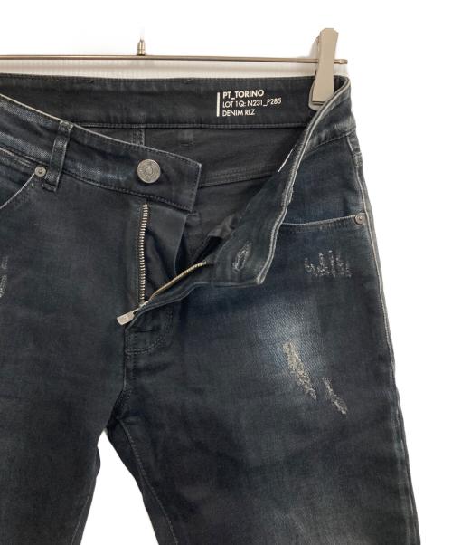 PT TORINO（ピーティートリノ）PT TORINO (ピーティートリノ) ストレッチダメージ加工デニムパンツ インディゴ サイズ:29の古着・服飾アイテム