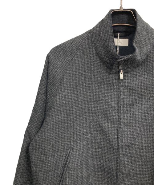 ATON（エイトン）ATON (エイトン) ALPACA HOUND TOOTH HARRINGTON JACKET グレー サイズ:46(04)の古着・服飾アイテム