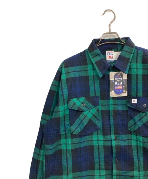 BIG BILL（ビッグ ビル）BIG BILL (ビッグ ビル) ネルシャツ ネイビー×グリーン サイズ:XL 未使用品の古着・服飾アイテム