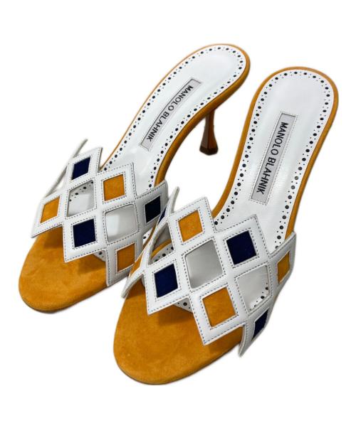 Manolo Blahnik（マノロ ブラニク）Manolo Blahnik (マノロ ブラニク) ヒールサンダル ホワイト サイズ:36の古着・服飾アイテム