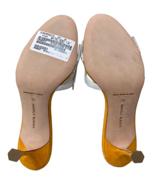 Manolo Blahnik（マノロ ブラニク）Manolo Blahnik (マノロ ブラニク) ヒールサンダル ホワイト サイズ:36の古着・服飾アイテム