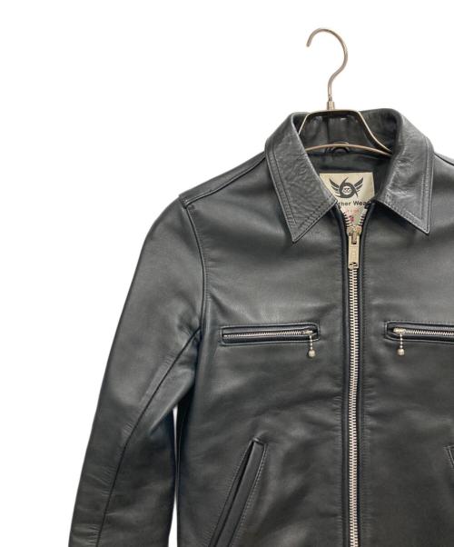 666（666）666 (666) シングルライダースジャケット ブラック サイズ:34の古着・服飾アイテム