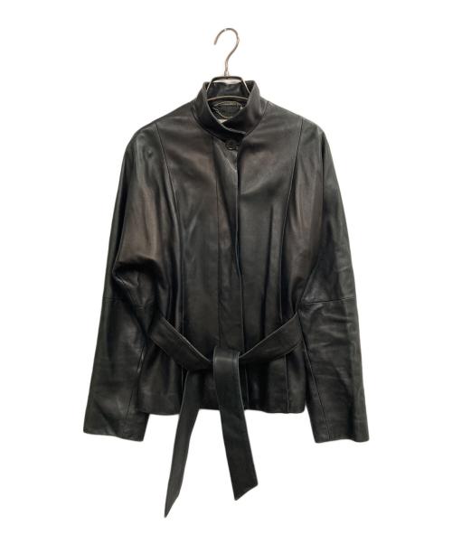 MaxMara（マックスマーラ）MaxMara (マックスマーラ) 5Bレザースタンドカラージャケット ブラック サイズ:40の古着・服飾アイテム