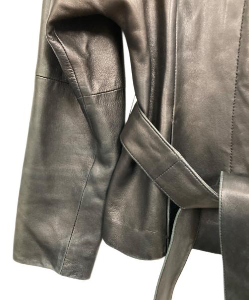 MaxMara（マックスマーラ）MaxMara (マックスマーラ) 5Bレザースタンドカラージャケット ブラック サイズ:40の古着・服飾アイテム