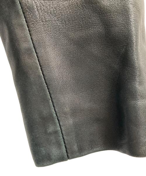 MaxMara（マックスマーラ）MaxMara (マックスマーラ) 5Bレザースタンドカラージャケット ブラック サイズ:40の古着・服飾アイテム