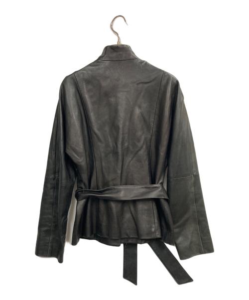 MaxMara（マックスマーラ）MaxMara (マックスマーラ) 5Bレザースタンドカラージャケット ブラック サイズ:40の古着・服飾アイテム