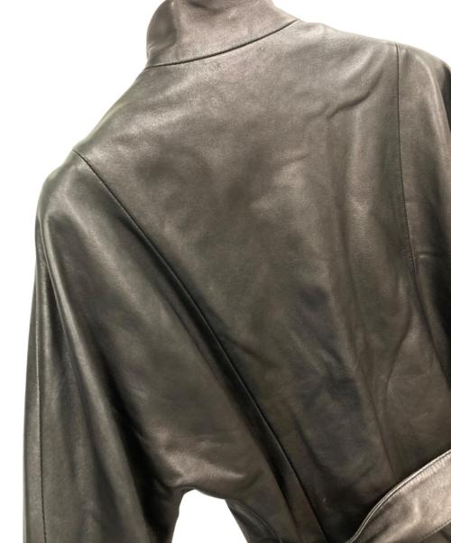 MaxMara（マックスマーラ）MaxMara (マックスマーラ) 5Bレザースタンドカラージャケット ブラック サイズ:40の古着・服飾アイテム