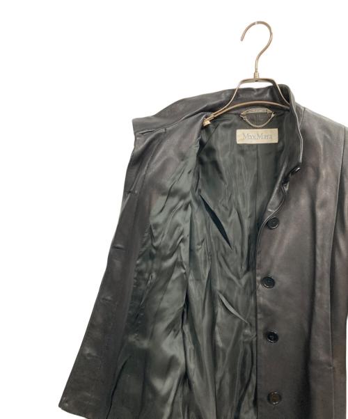 MaxMara（マックスマーラ）MaxMara (マックスマーラ) 5Bレザースタンドカラージャケット ブラック サイズ:40の古着・服飾アイテム