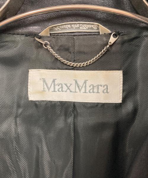 MaxMara（マックスマーラ）MaxMara (マックスマーラ) 5Bレザースタンドカラージャケット ブラック サイズ:40の古着・服飾アイテム