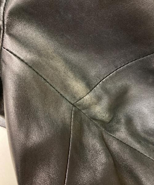 MaxMara（マックスマーラ）MaxMara (マックスマーラ) 5Bレザースタンドカラージャケット ブラック サイズ:40の古着・服飾アイテム