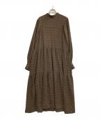 SUM1 STYLEスミスタイル）の古着「スタンドカラーティアードワンピース ドットワンピース」｜ブラック