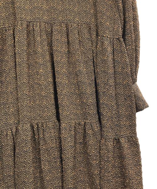 SUM1 STYLE（スミスタイル）SUM1 STYLE (スミスタイル) スタンドカラーティアードワンピース ドットワンピース ブラック サイズ:Fの古着・服飾アイテム