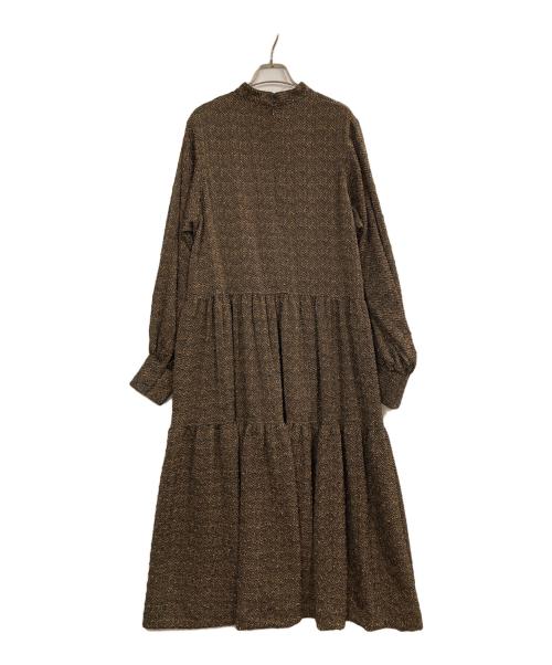 SUM1 STYLE（スミスタイル）SUM1 STYLE (スミスタイル) スタンドカラーティアードワンピース ドットワンピース ブラック サイズ:Fの古着・服飾アイテム
