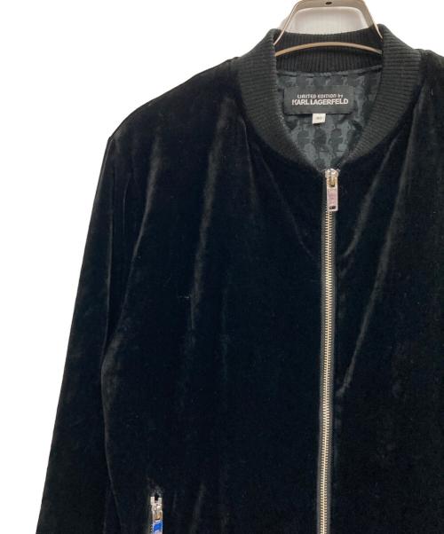 Karl Lagerfeld（カール ラガーフェルド）KARL LAGERFELD (カール ラガーフェルド) ベロアジャケット ブラック サイズ:40の古着・服飾アイテム