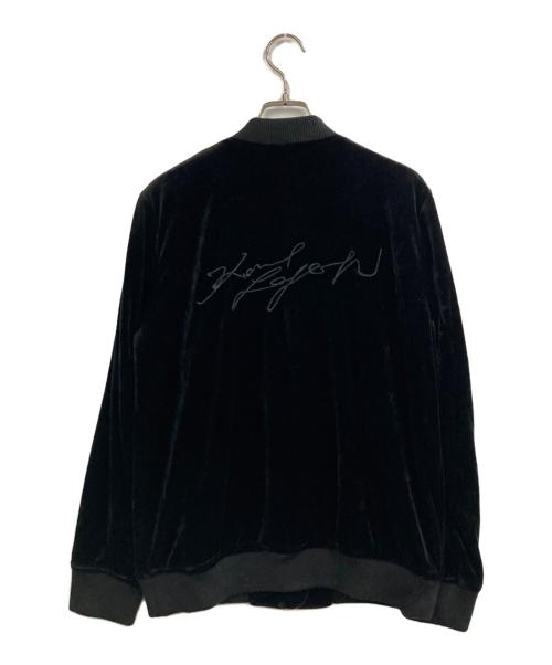 Karl Lagerfeld（カール ラガーフェルド）KARL LAGERFELD (カール ラガーフェルド) ベロアジャケット ブラック サイズ:40の古着・服飾アイテム