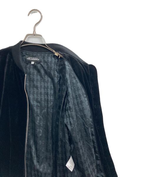Karl Lagerfeld（カール ラガーフェルド）KARL LAGERFELD (カール ラガーフェルド) ベロアジャケット ブラック サイズ:40の古着・服飾アイテム