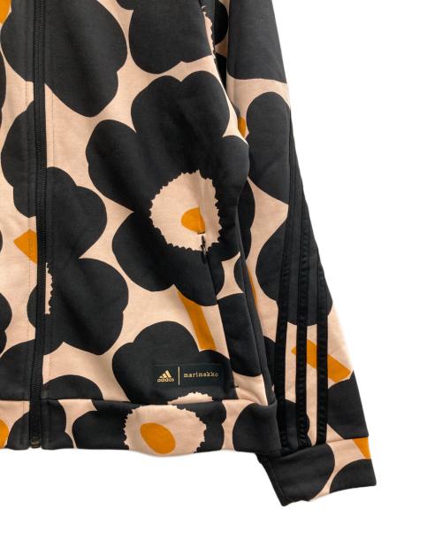 adidas（アディダス）adidas (アディダス) marimekko (マリメッコ) WMARIMEKKOトラックトップ ベージュ×ブラック サイズ:Mの古着・服飾アイテム