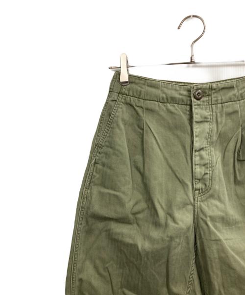 POLO RALPH LAUREN（ポロ・ラルフローレン）POLO RALPH LAUREN (ポロ・ラルフローレン) Cotton Herringbone Cropped Pant オリーブ サイズ:2の古着・服飾アイテム