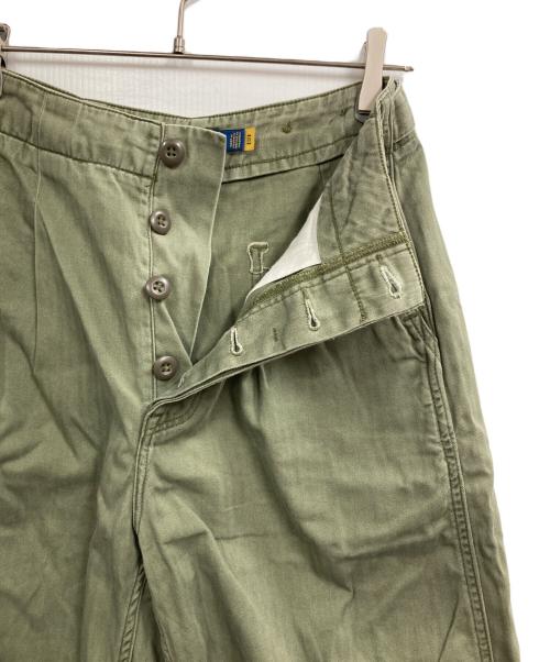 POLO RALPH LAUREN（ポロ・ラルフローレン）POLO RALPH LAUREN (ポロ・ラルフローレン) Cotton Herringbone Cropped Pant オリーブ サイズ:2の古着・服飾アイテム