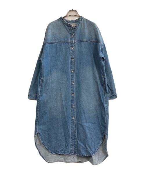 Q.anos（キュアノス）Q.anos (キュアノス) デニム長袖ワンピース ブルー サイズ:Fの古着・服飾アイテム