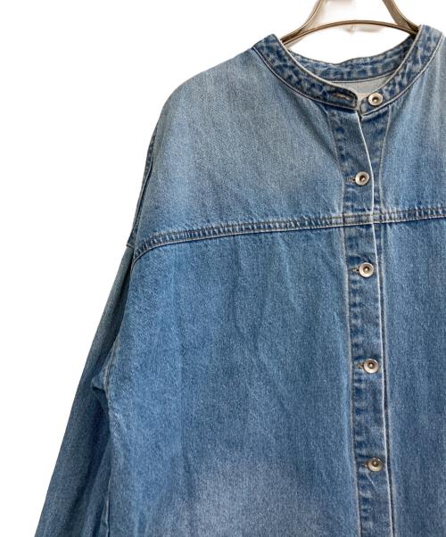 Q.anos（キュアノス）Q.anos (キュアノス) デニム長袖ワンピース ブルー サイズ:Fの古着・服飾アイテム