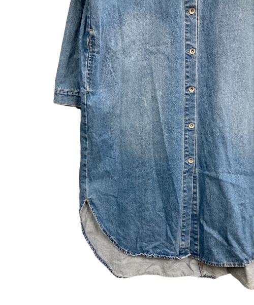 Q.anos（キュアノス）Q.anos (キュアノス) デニム長袖ワンピース ブルー サイズ:Fの古着・服飾アイテム