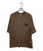 MAATEE&SONSマーティーアンドサンズ）の古着「SILK POCKET TEE(シルクポケットティー)」｜ネイビー×イエロー