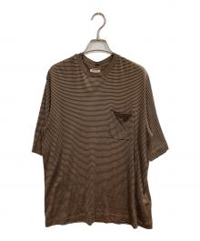 MAATEE&SONS（マーティーアンドサンズ）の古着「SILK POCKET TEE(シルクポケットティー)」｜ネイビー×イエロー