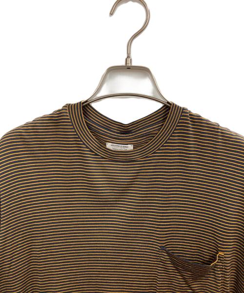 MAATEE&SONS（マーティーアンドサンズ）MAATEE&SONS (マーティーアンドサンズ) SILK POCKET TEE(シルクポケットティー) ネイビー×イエロー サイズ:2の古着・服飾アイテム