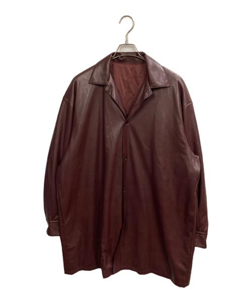 Ameri（アメリ）Ameri (アメリ) N.HOOLYWOOD (エヌ ハリウッド) FAKE LEATHER SHIRT JACKET(フェイクレザーシャツジャケット) レッド サイズ:SIZE Sの古着・服飾アイテム
