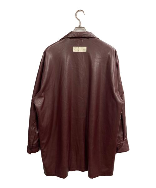 Ameri（アメリ）Ameri (アメリ) N.HOOLYWOOD (エヌ ハリウッド) FAKE LEATHER SHIRT JACKET(フェイクレザーシャツジャケット) レッド サイズ:SIZE Sの古着・服飾アイテム