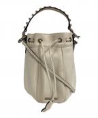 MIU MIUミュウミュウ）の古着「レザー タッセル 巾着 2WAYショルダーバッグ」｜ホワイト