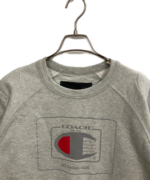 COACH（コーチ）COACH (コーチ) Champion (チャンピオン) コラボスウェット グレー サイズ:Mの古着・服飾アイテム