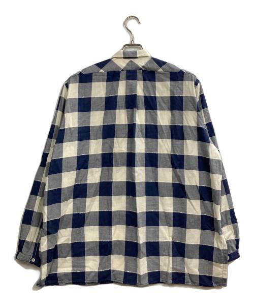 NICENESS（ナイスネス）NICENESS (ナイスネス) GIGLIロングジッププルオーバーシャツ ホワイト×ブルー サイズ:Mの古着・服飾アイテム