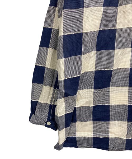 NICENESS（ナイスネス）NICENESS (ナイスネス) GIGLIロングジッププルオーバーシャツ ホワイト×ブルー サイズ:Mの古着・服飾アイテム