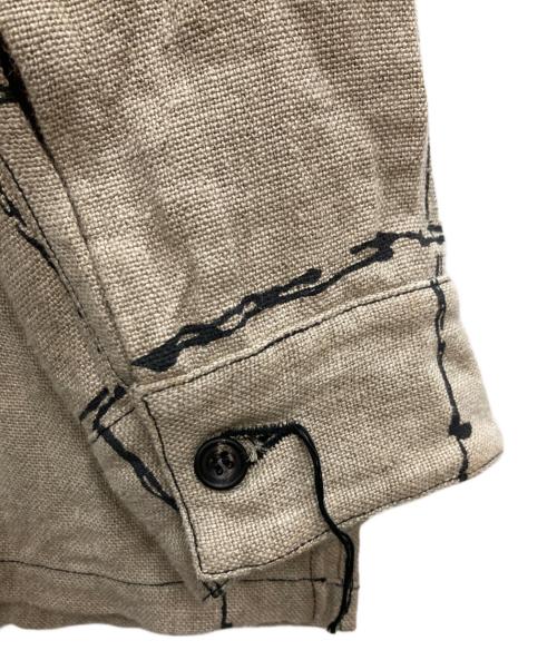 ANCELLM（アンセルム）ANCELLM (アンセルム) DRAWING CHECK LINEN COVERALL ベージュ サイズ:2の古着・服飾アイテム